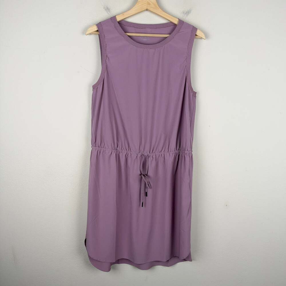 Athleta Rincon Lavendar Lightweight Sleeveless Travel Mini Dress Womens L Petite